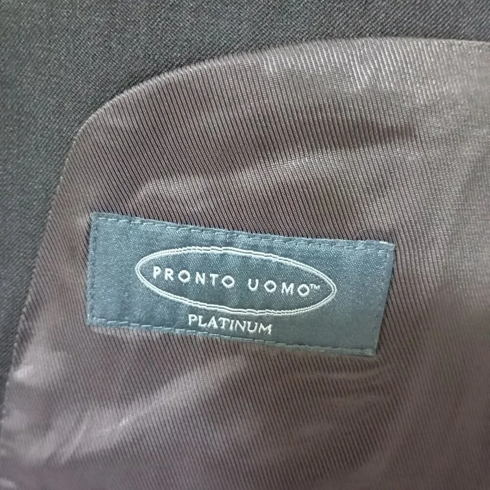 Pronto Uomo Platinum 100% Wool Black Business Blazer Jacket Sport Coat Men's 42